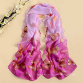 2017 new design high quality mixed color long style butterfly pattern polyester scarf wholesale